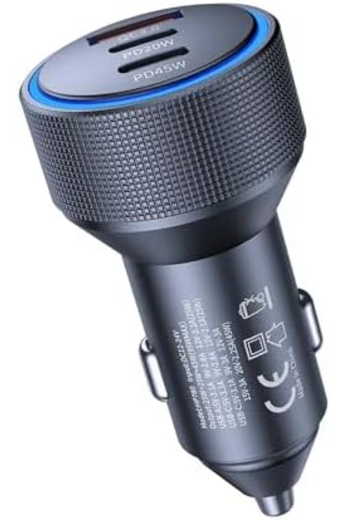 Hp-780 105 Watt Araç Içi̇ Şarj Ci̇hazı 3.1A Pd 45 Watt Hızlı Şarj Aleti̇ Metal Çakmaklık Şarj Type C 3-