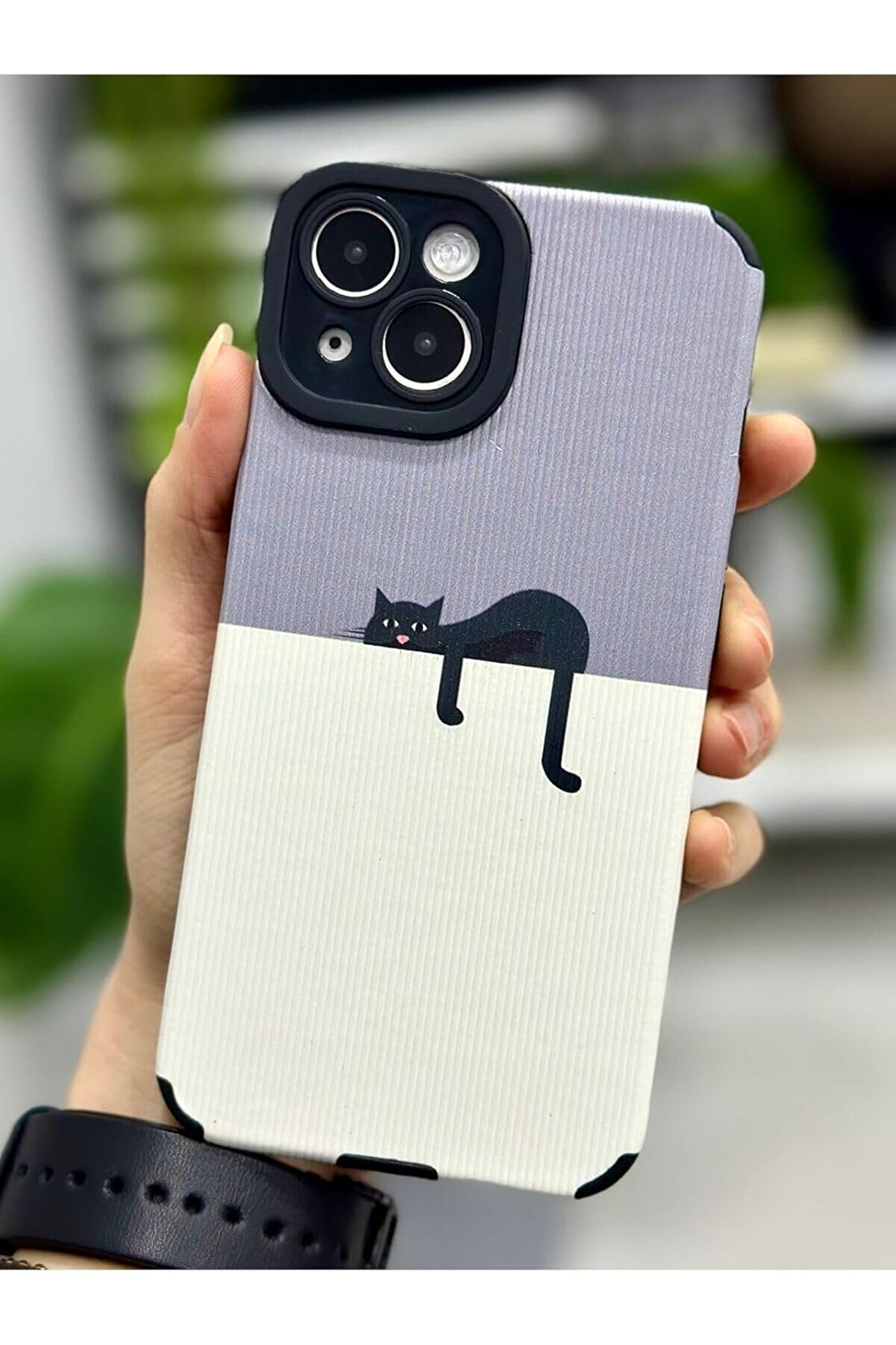 STOREMAX Aksesuar 13 ve 14 ile Uyumlu Kaplama Miskin Kedi Tasarımlı Esnek Silikon Kılıf 1014773