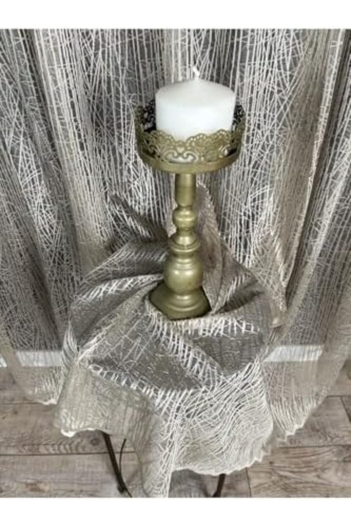 Depo Taç Buz Kırığı Seyrek Pi̇le Tül Tek Kanat Bzkrgseyrekpi̇le, Bej, 70 X