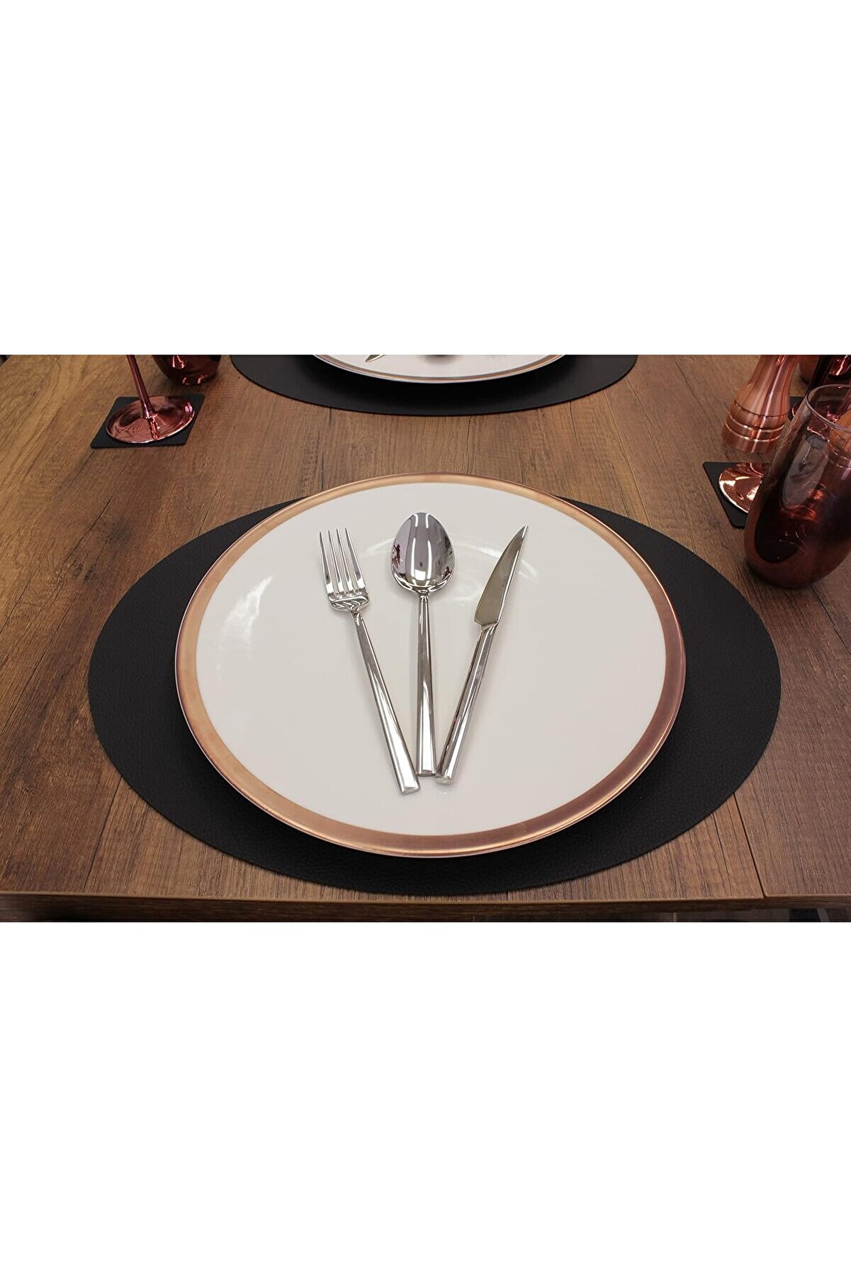 STOREMAX Oval Kesim Deri Servis 2 adet 35x45 cm 1014773