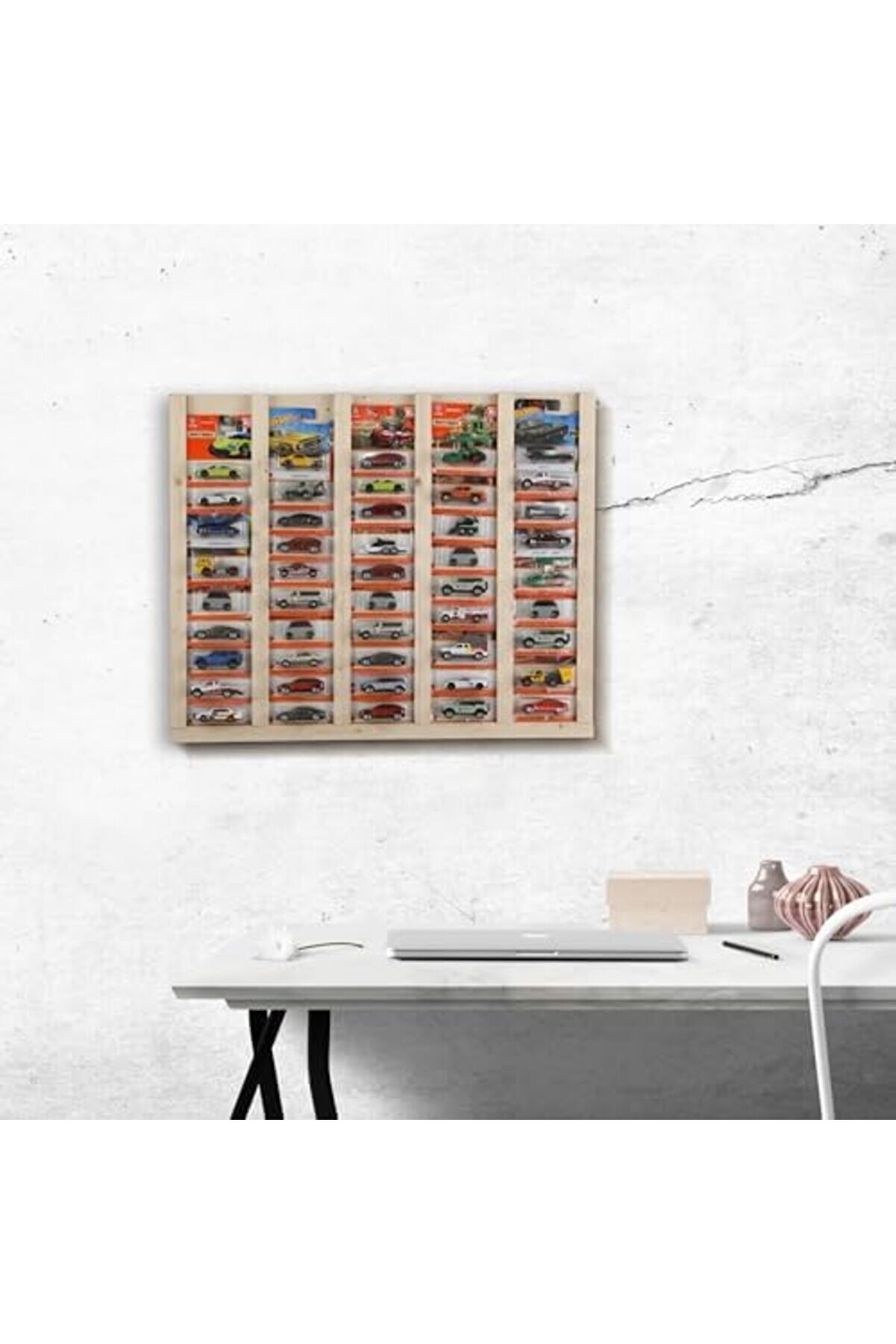 Kart Rafı, Ahşap Regular Kart Sergi̇leme Vi̇tri̇ni̇, Kutusunda Card Oyuncak Araba Rafı 1014773