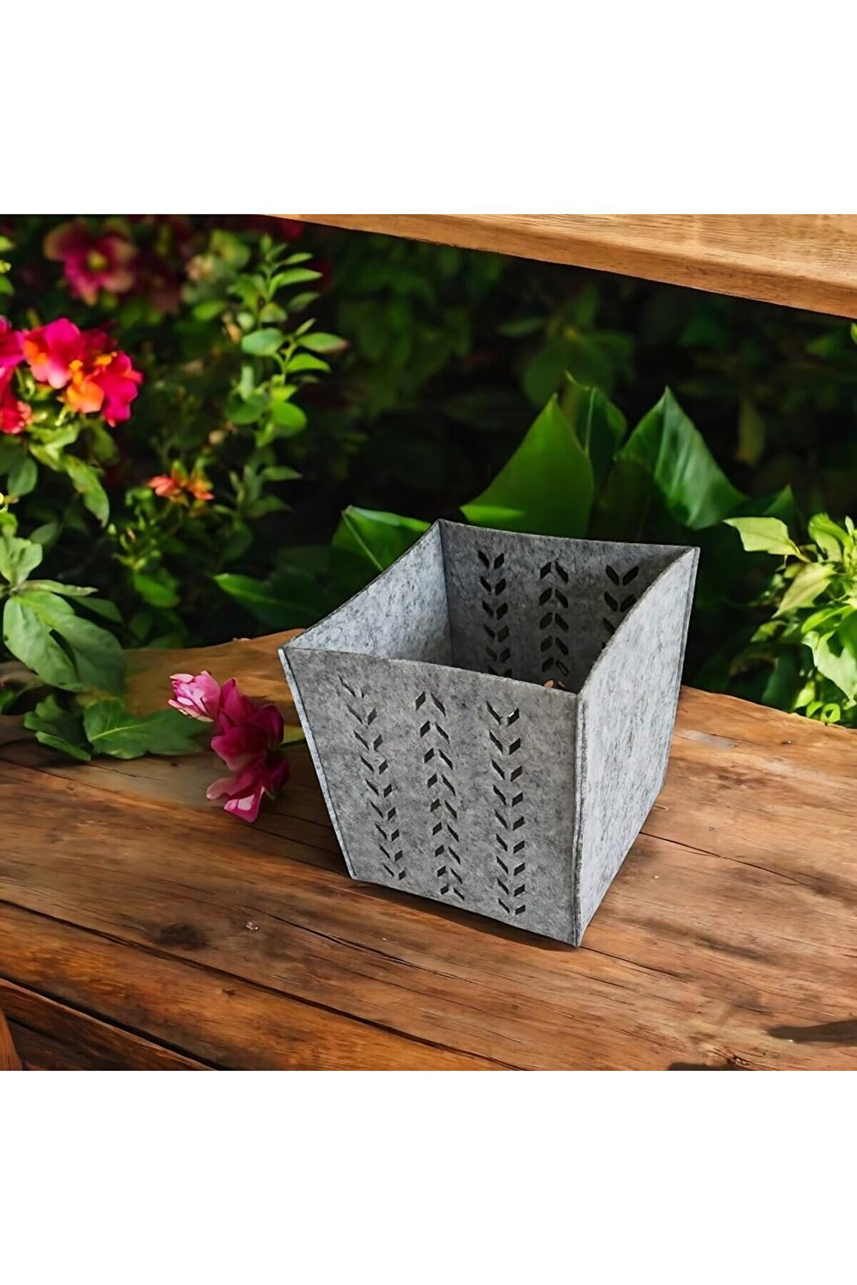 STOREMAX Keçe Saklama Kutusu – Gri Renk, 16x16x16 cm Dekoratif Organizer Sepet, 3 mm Kalınlıkta, Çok Amaçlı T