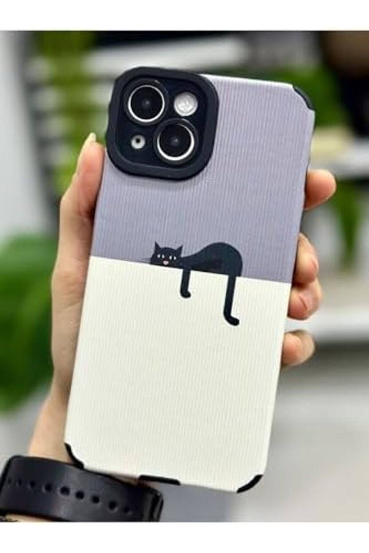 Aksesuar 13 Ve 14 İle Uyumlu Kaplama Mi̇ski̇n Kedi̇ Tasarımlı Esnek Si̇li̇kon Kılıf 1014773