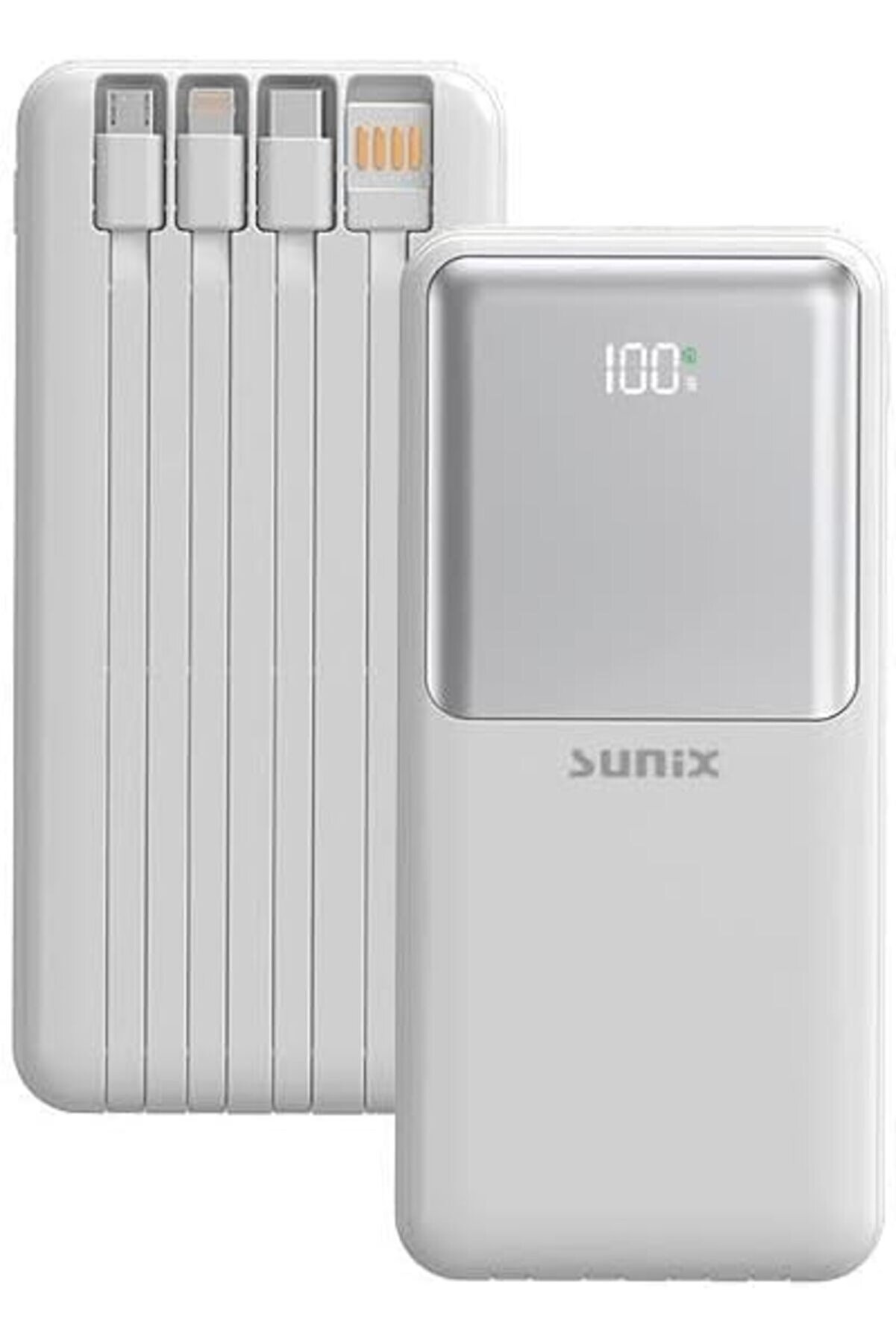 STOREMAX 20000 Mah Göstergeli Dahili Çoklu Kablolu Taşınabilir Powerbank Beyaz PB-50 1014773
