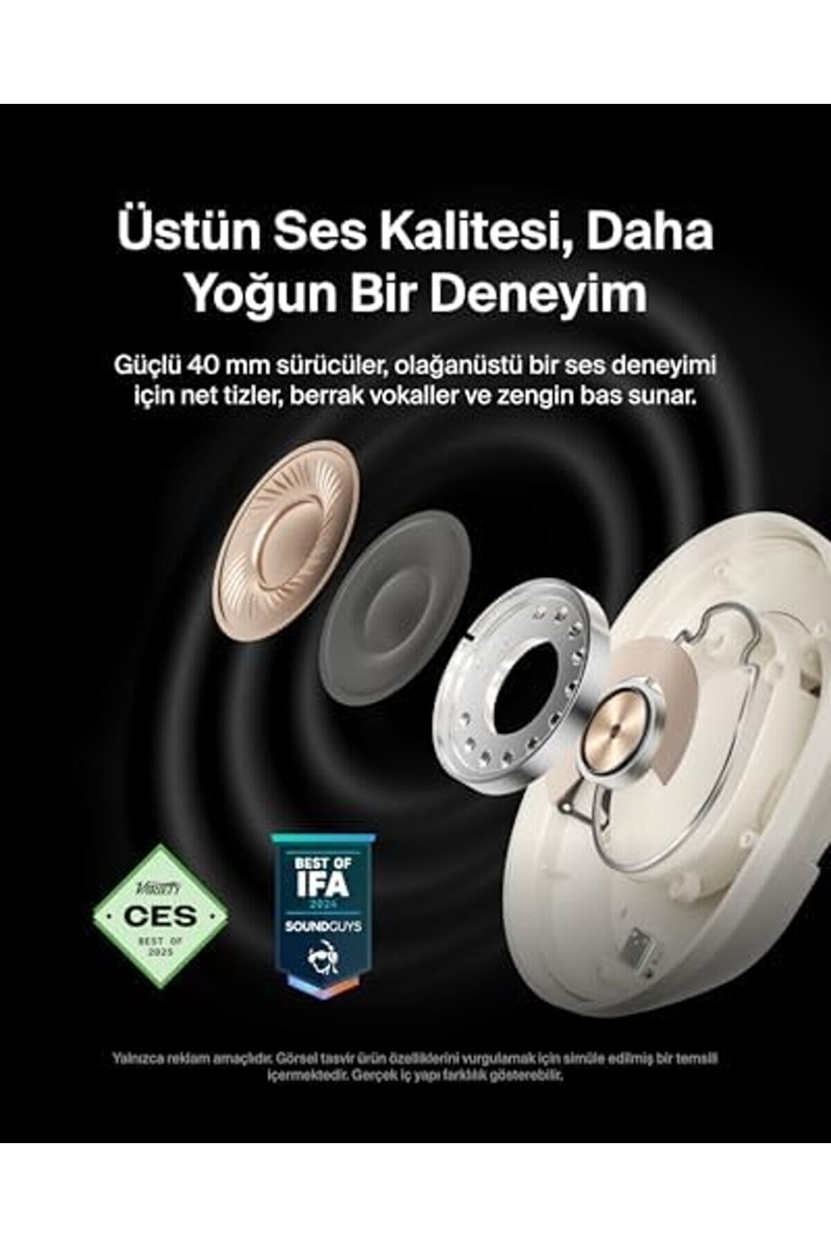 Shpsell Aud008 Sf Kafaüstü Kulaklık-Krem - 60 Saat Oynatma Özelli̇kli̇ Kulak Üstü Kulaklık, Deri̇n Bas,
