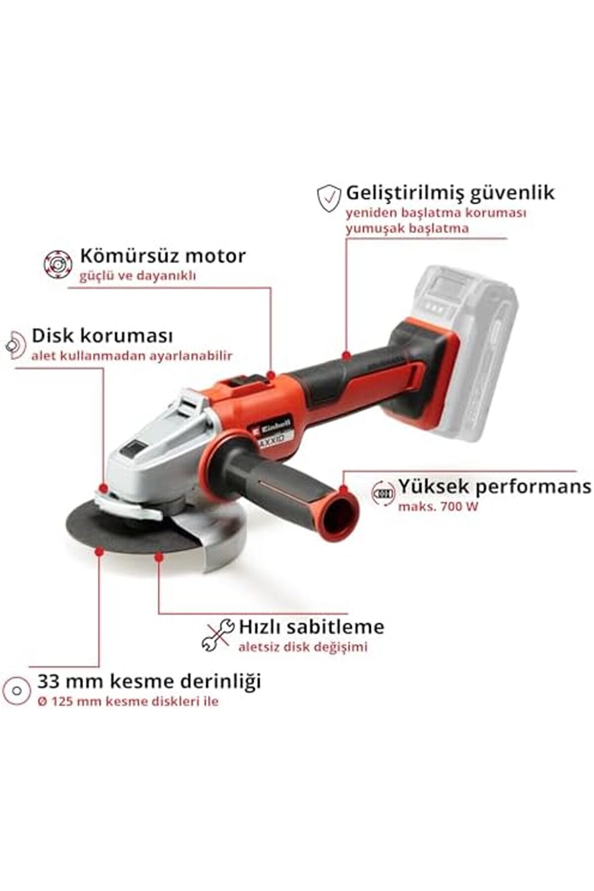 Axxıo 18/125 Q - Solo, Akülü Avuç Taşlama 1014773