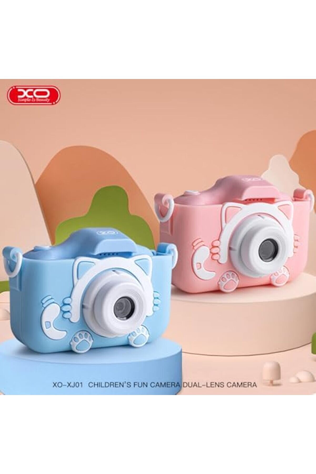Svngsphereshop Xj01 Mi̇ni̇ Di̇ji̇tal Oyunlu Çocuk Kamerası – Ön/Arka Kamera, 8X Zoom, 1080P Vi̇deo, Oyunl