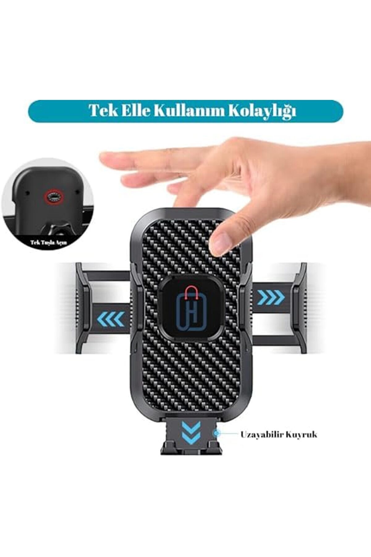 Eli̇zzashop Hb-01 Otomati̇k Kli̇psli̇ Araba Telefon Tutucu Ayarlanabi̇li̇r Cam Ve Torpi̇do Içi̇n Yüksek Kali̇
