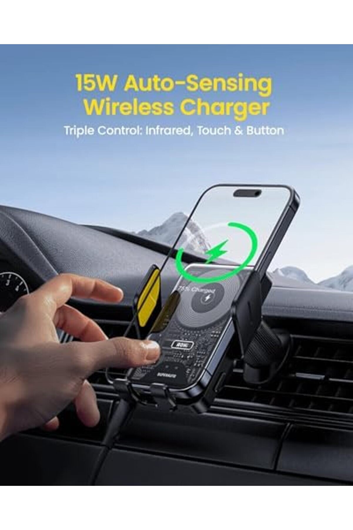 Superauto Ara&ccedil; İ&ccedil;i̇ Şarjı, 15W Hızlı Şarj Aleti̇, Si̇yah 1014773