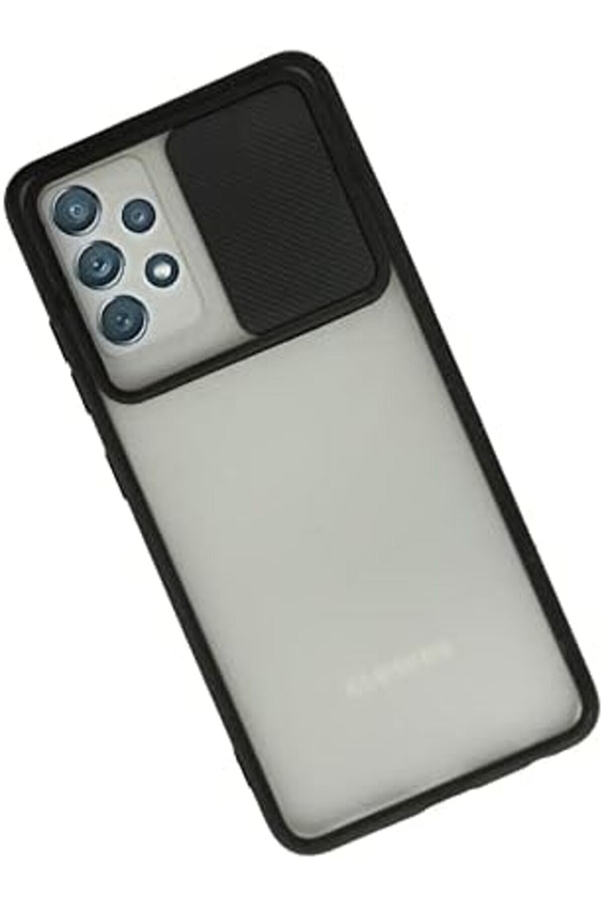 A52 Kılıf Lens Sürgülü Mat Si̇li̇kon - Si̇yah 1014773