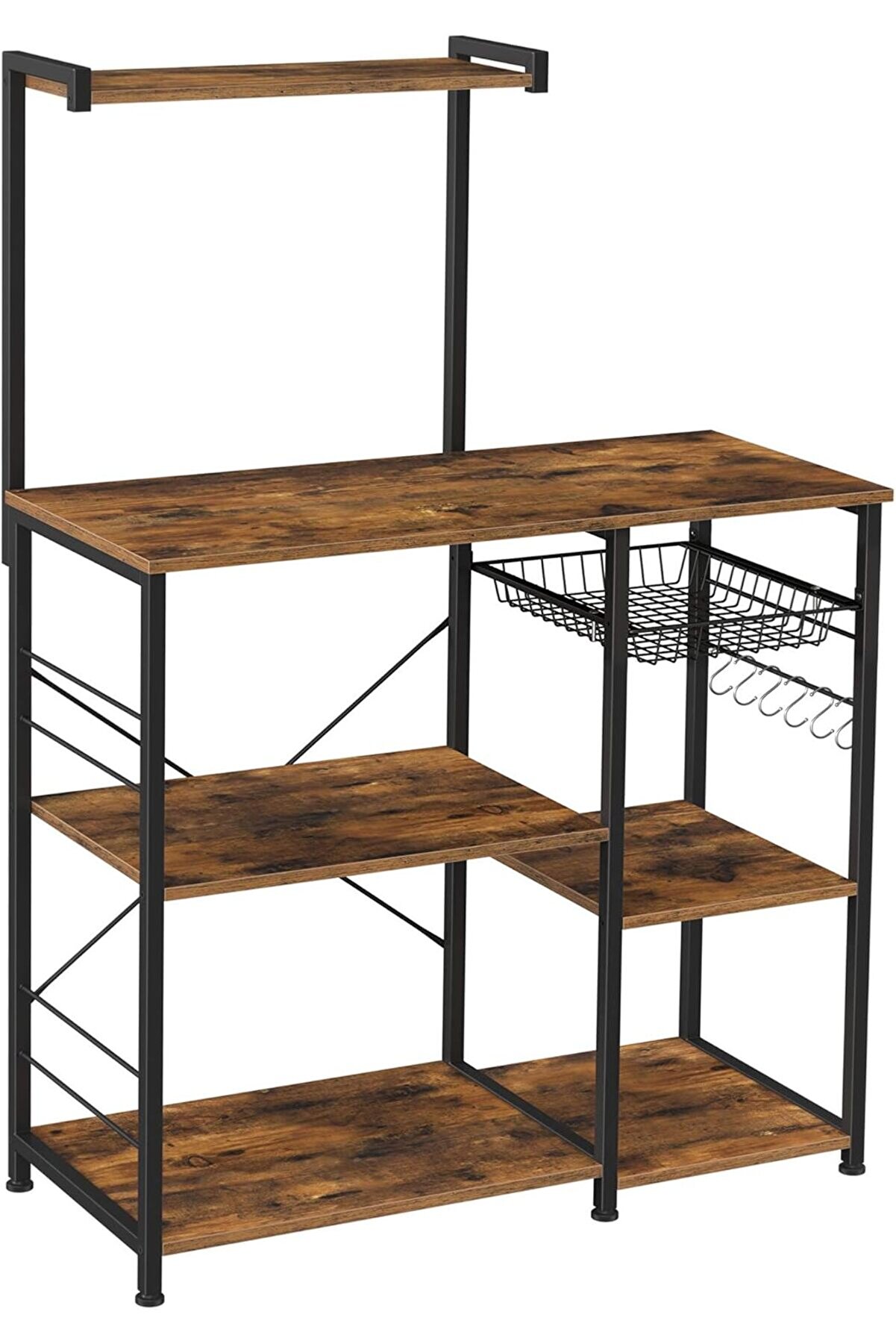 STOREMAX svngsphereshop Fırıncı Raflı Raf, Tel Sepetli Mikrodalga Standı, 6 S-Kanca, Mutfak Rafı, Baharatlar,