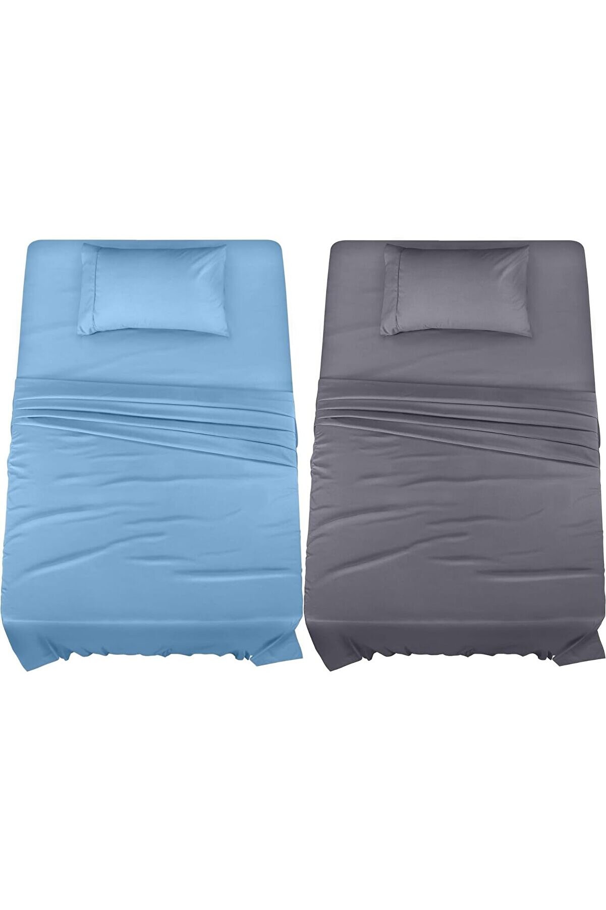 STOREMAX 2 Adet Tek Kişilik &Ccedil;arşaf Ve Yastık Kılıfı Seti Nevresim Takımı (Karışık Renk) 1014773