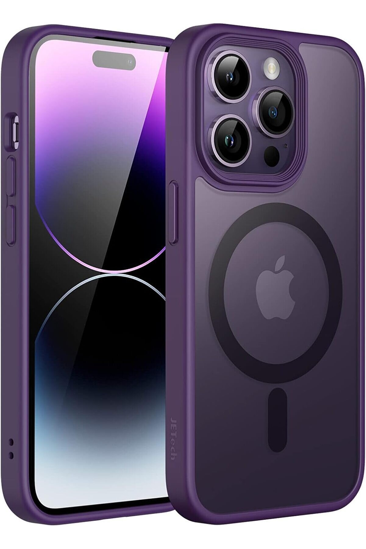 STOREMAX shpsell 16 Pro Uyumlu Kamera Korumalı ile Uyumlu Şarj Özellikli Arkası Mat Renkli Silikon Kılıf (Mor