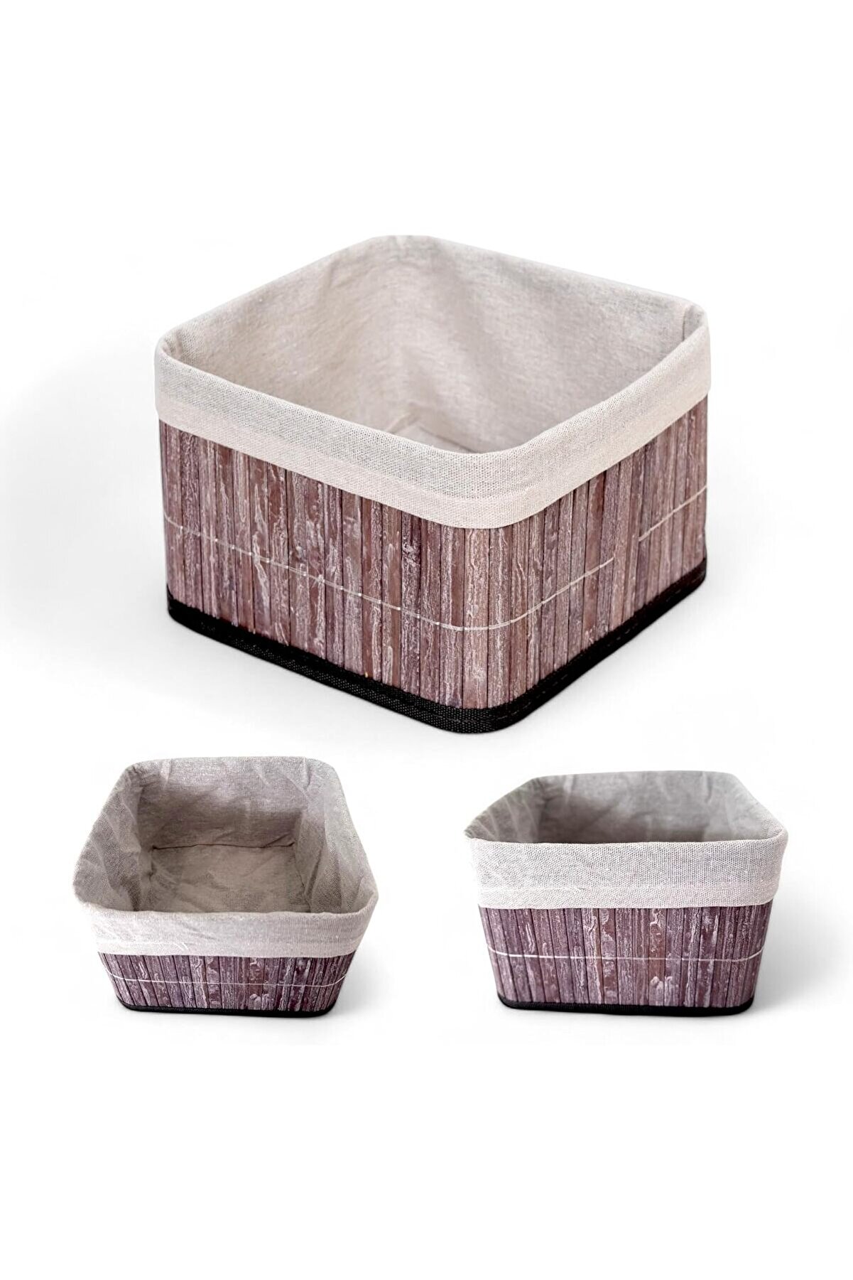 STOREMAX Bambu Çok Amaçlı Saklama Kutusu Düzenleyici Kare Organizer, Dekoratif Bambu Düzenleyici GRİ (20x20x1