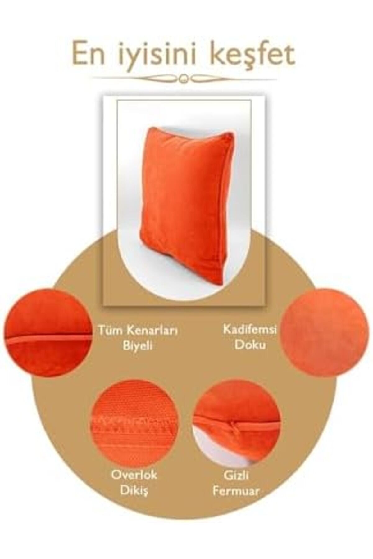 Renk Seçenekli̇ Hardal Bi̇yeli̇ Turuncu Kırlent Kılıfı Dekorati̇f Düz Sade Panoroma Panbi̇y Turuncu Harda