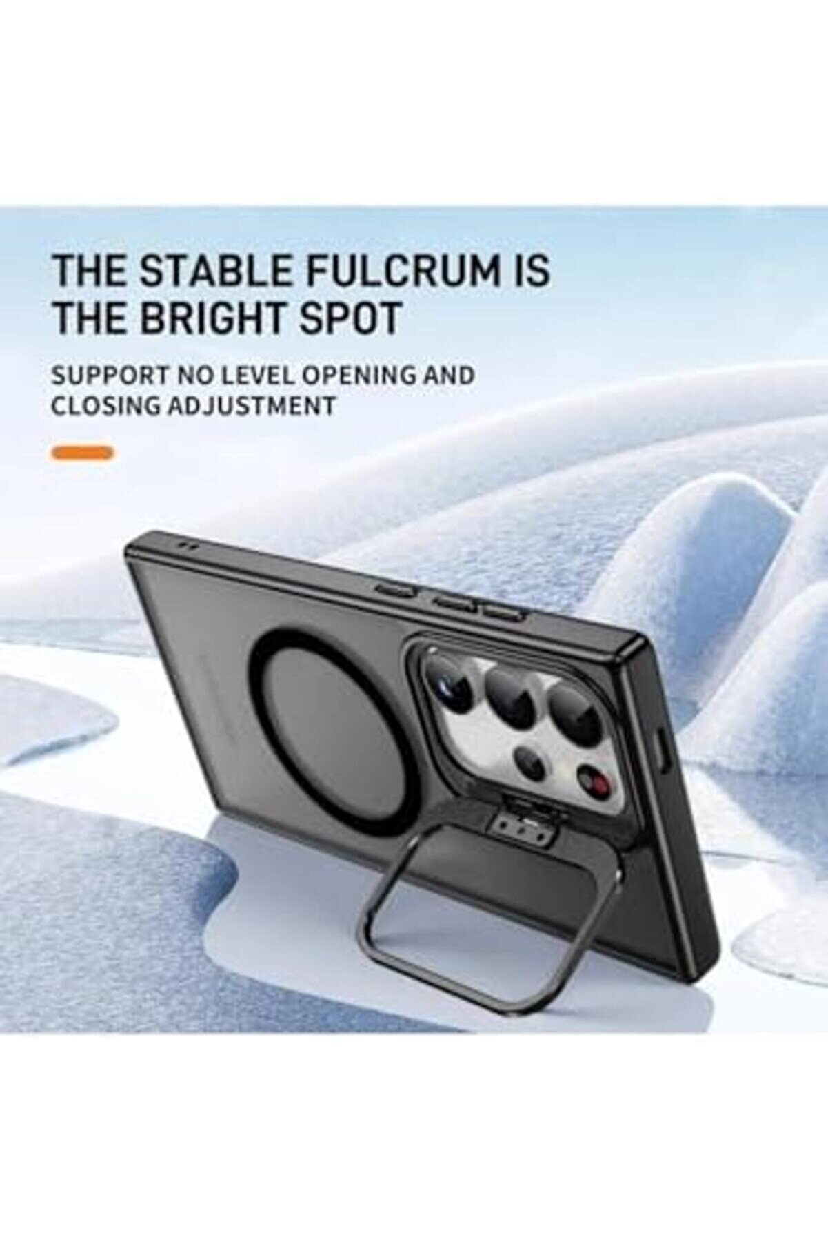 İçi̇n Kılıf Kamera Korumalı Şarj Özelli̇kli̇ Mat Şeffaf Renkli̇ Kılıf (Lens Hedi̇yeli̇) (Si̇yah, S23 Ultra)