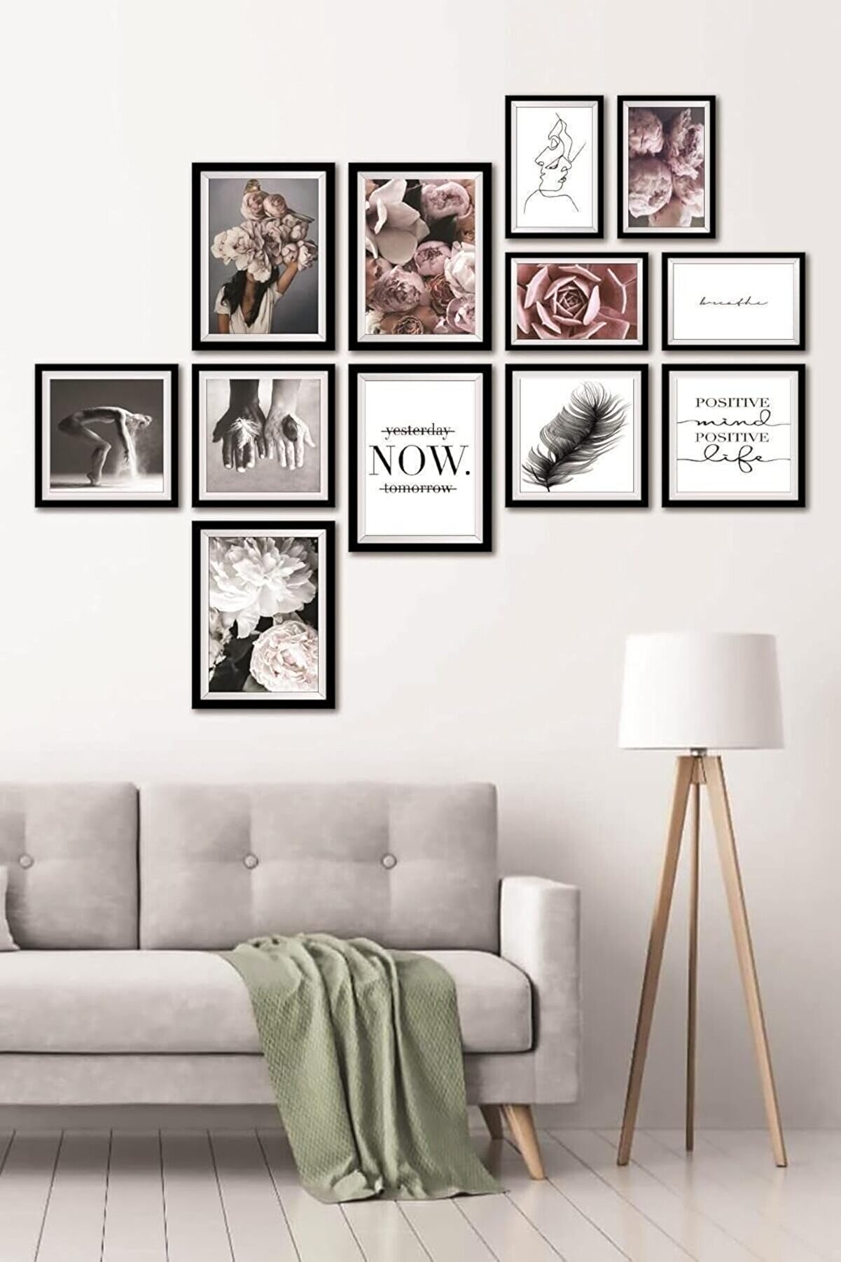 STOREMAX 12 Parça Dekoratif Mdf Tablo Seti Çerçeve Görünümlü DEKOLIADKJ048 1014773