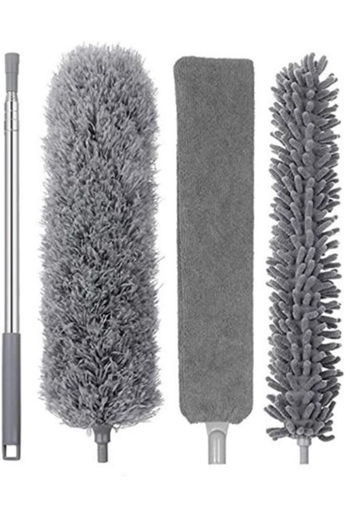 STOREMAX Teleskopik 3'lü Mop Toz Alma Püskülü Çok Fonksiyonlu Temizlik Seti,Boşluk Ve Tavan Temizliği İç