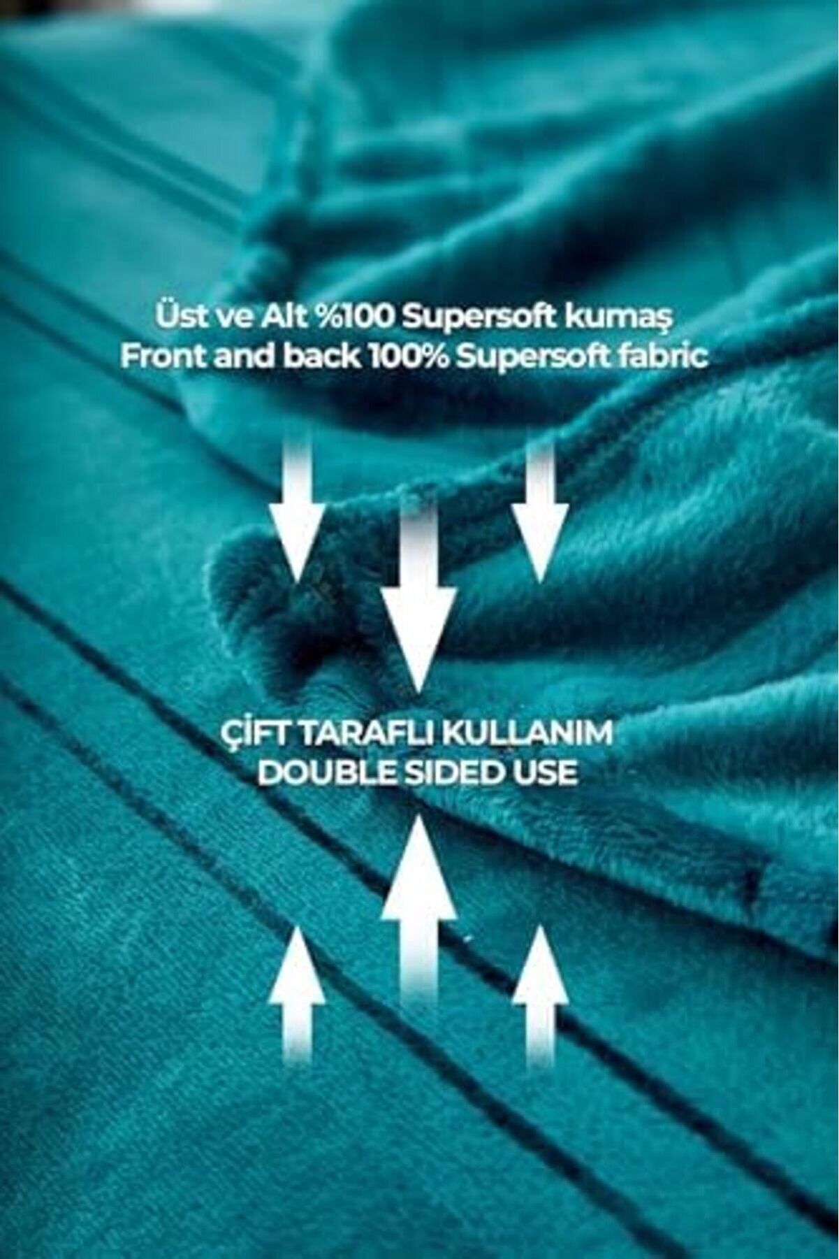 Yumuşak &Ccedil;i̇ft Ki̇şi̇li̇k Battani̇ye 180X230 Cm Turkuaz 1014773