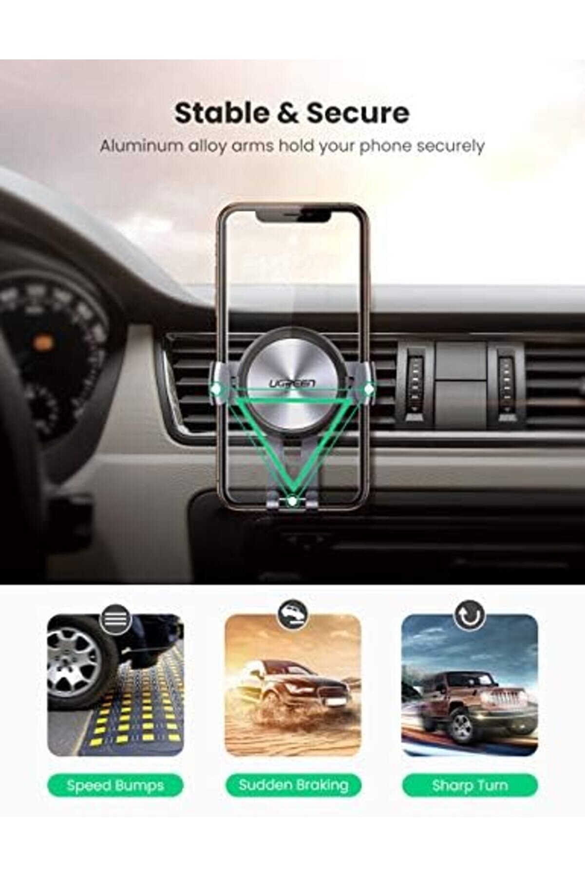 360 Derece Mekani̇k Araç İçi̇ Telefon Tutucu Uzay Gri̇si̇ 1014773