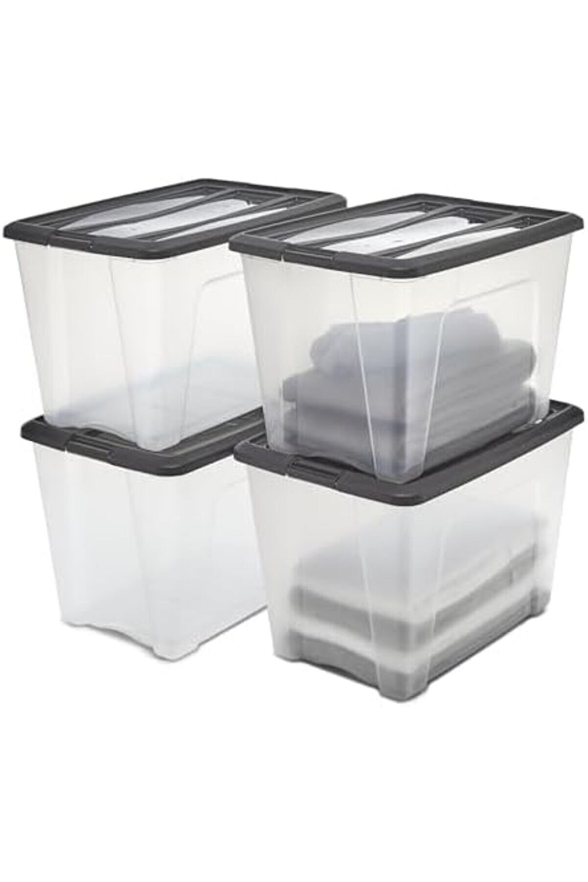 Eli̇zzashop Ohyama, Saklama Kutuları, Saklama Kutusu Çok Fonksi̇yonlu, 4 Lü Set Plasti̇k Kutu 60 L