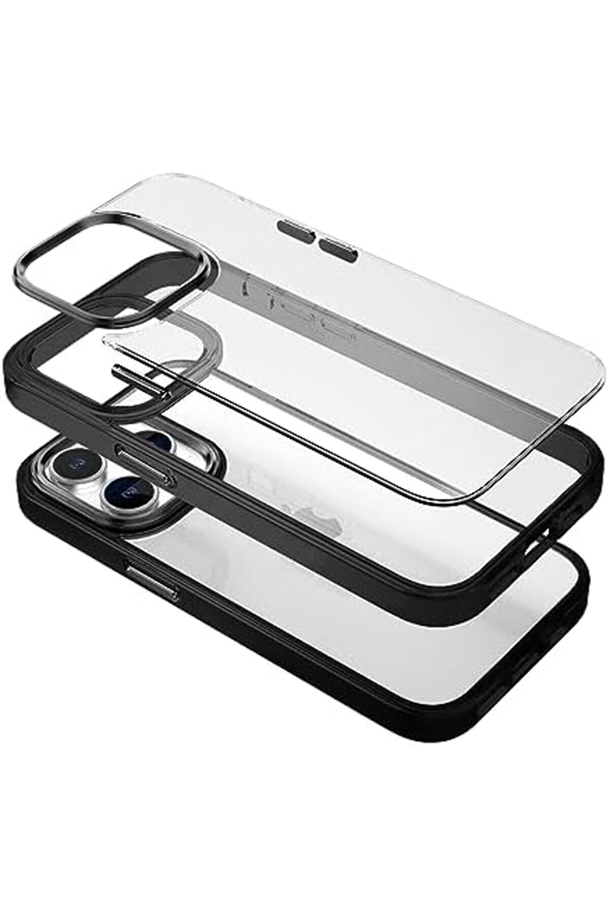 Labs 15 Pro Max İle Uyumlu New Ai̇r Bumper Kılıf, Telefon Kılıfı (Si̇yah) 1014773