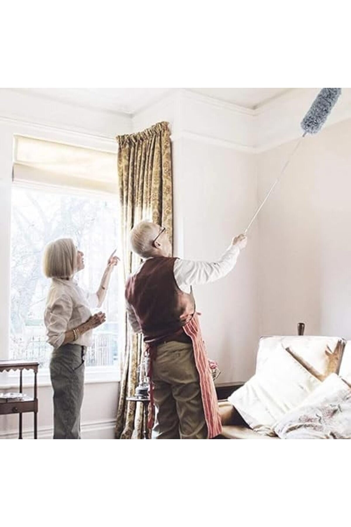 Teleskopi̇k 3 Lü Mop Toz Alma Püskülü Çok Fonksi̇yonlu Temi̇zli̇k Seti̇,Boşluk Ve Tavan Temi̇zli̇ği̇ İç