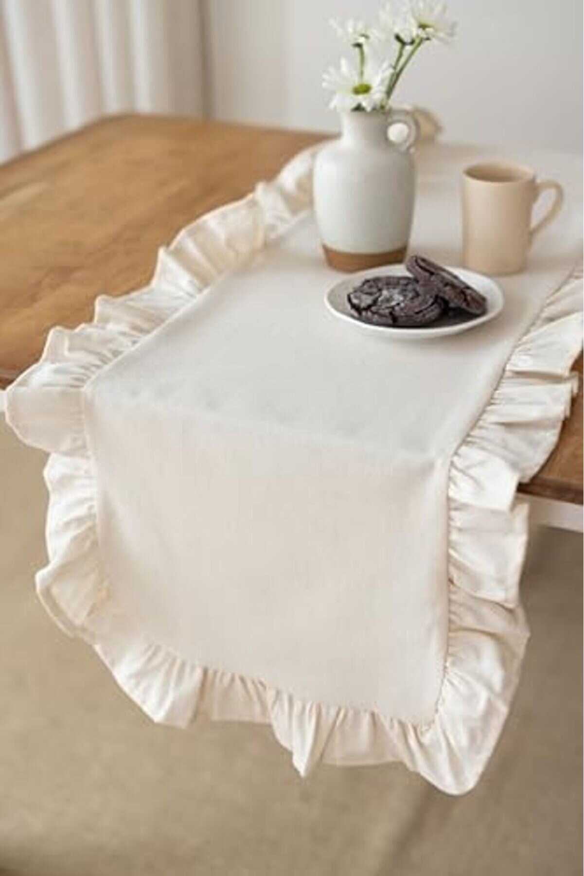 | Fırfırlı Runner 40 X 110 Cm (Bej) 1014773