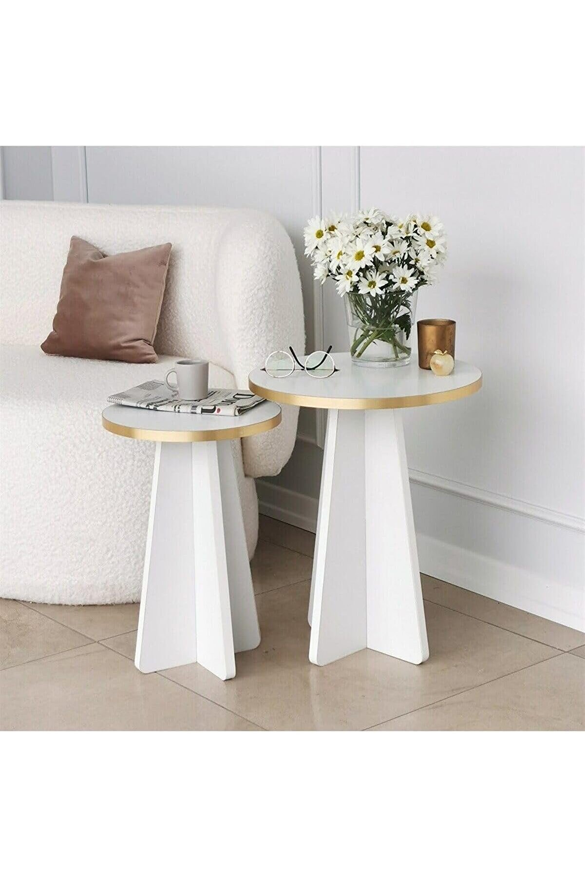 STOREMAX Mushroom 2 Li Sehpa /Beyaz 1014773