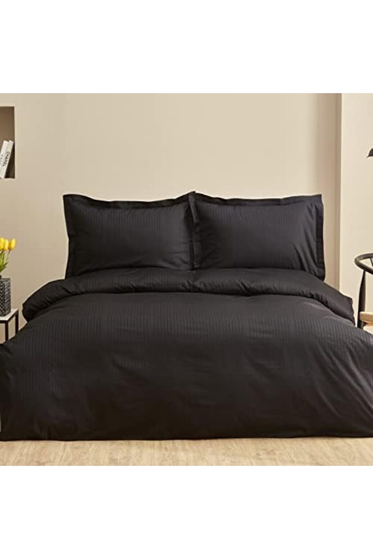 Uni̇q%100 Pamuk Çi̇ft Ki̇şi̇li̇k Nevresi̇m Takımı Si̇yah 1014773