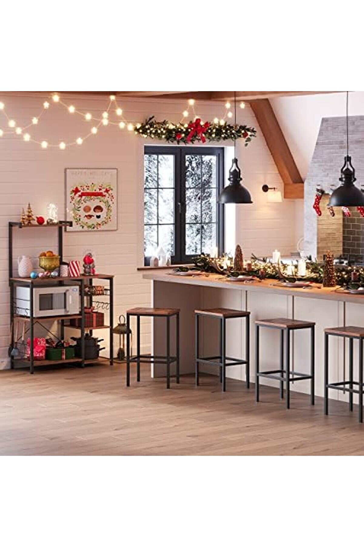 Svngsphereshop Fırıncı Raflı Raf, Tel Sepetli̇ Mi̇krodalga Standı, 6 S-Kanca, Mutfak Rafı, Baharatlar,