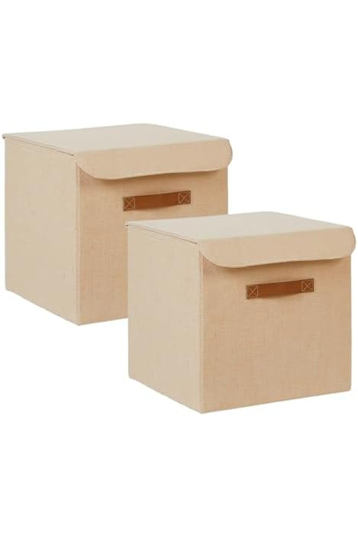 Eli̇zzashop Home Texti̇le 2 Li̇ Jüt Keten Kumaş Kutu Set 30 X 30 X 30 Cm Eli̇zzashop 1174223