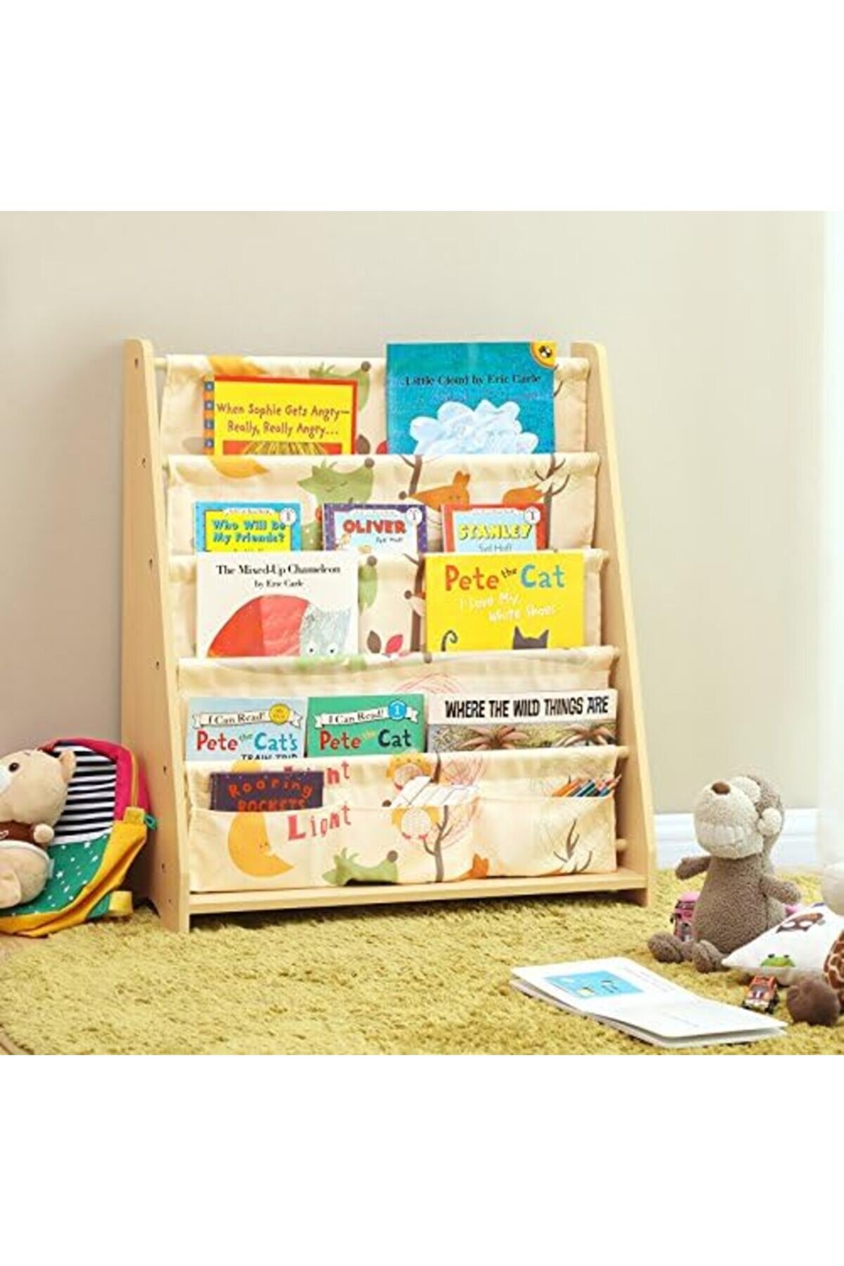 Mrtshoppng Çocuklar Içi̇n 4 Katmanlı Ki̇taplık, Ki̇taplar Içi̇n Depolama Rafı, Okul Malzemeleri̇, Çocuk O