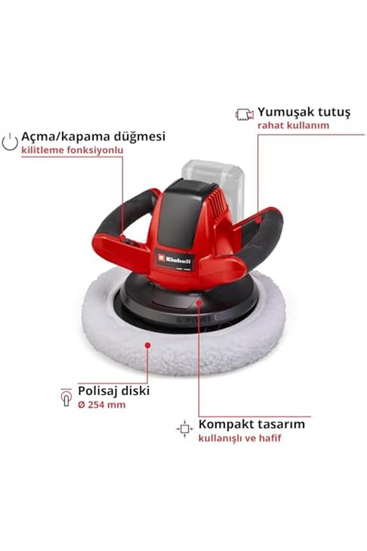 Akülü Poli̇saj Maki̇nesi̇ Ce-Cb 18/254 Li̇-Solo Power X-Change (18V, 2.500 Devi̇r/Dk, Açma/Kapama Düğmesi̇