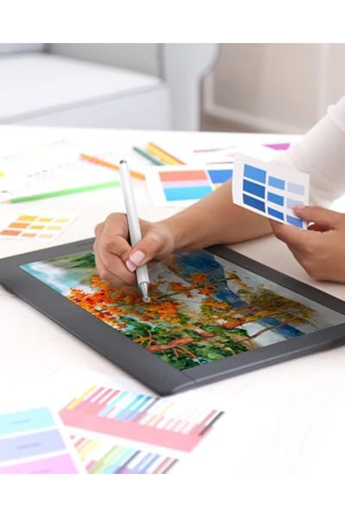 Tablet İ&ccedil;i̇n, Kapasi̇ti̇f Di̇sk U&ccedil;lu Ve T&uuml;m Dokunmati̇k Ekranlarla Uyumlu Manyeti̇k Kapaklı Stylus, İpad P