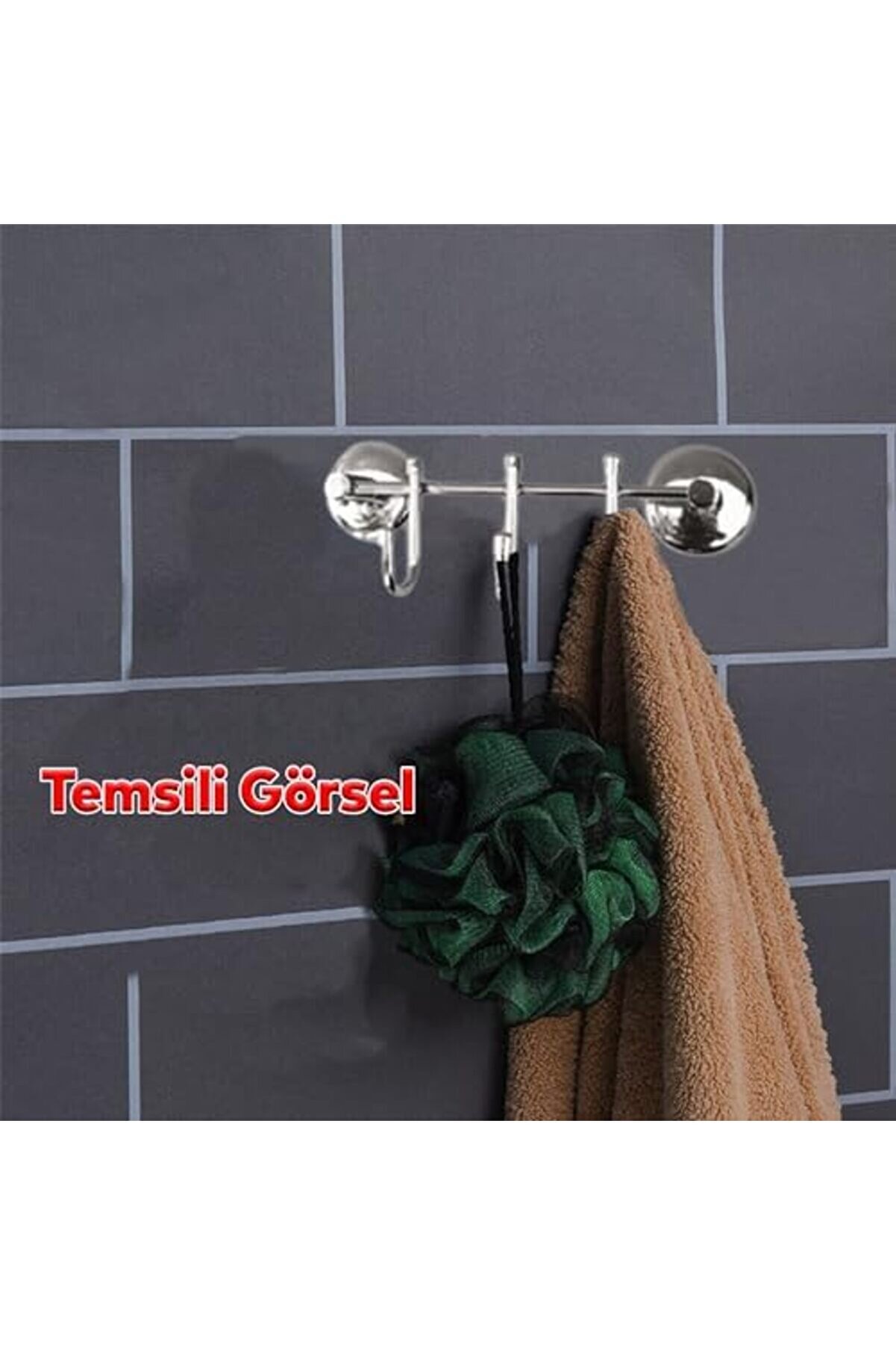 Lavabo Vi̇dalı Askılık 3 Lü Metal Sağlam Aparat Krom Askılık Havlu Asma Askı 978262