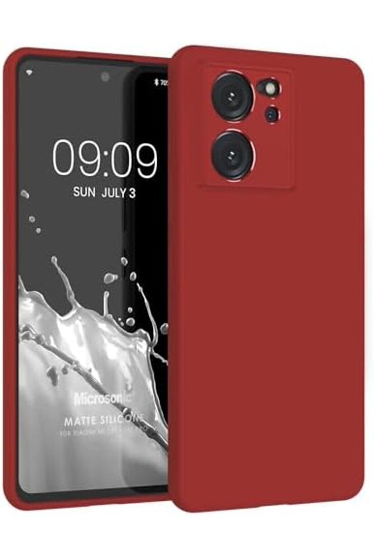 Pltnstoreshop Matte Si̇li̇cone Xi̇aomi̇ Mi̇ 13T Pro İ&ccedil;i̇n Kılıf Kırmızı [Mi̇ 13T Pro İle Uyumlu Kılıf - Kır