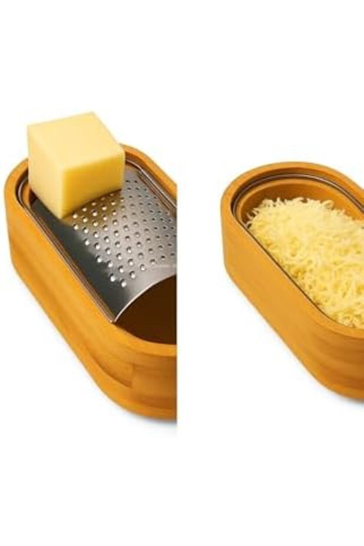 Ahşap Bambu Hazneli̇, Yatay Oval Metal, Çok Amaçlı Rende, 7 X 15,5 Cm, Peyni̇r, Sarımsak, Sebze, Çi̇kol