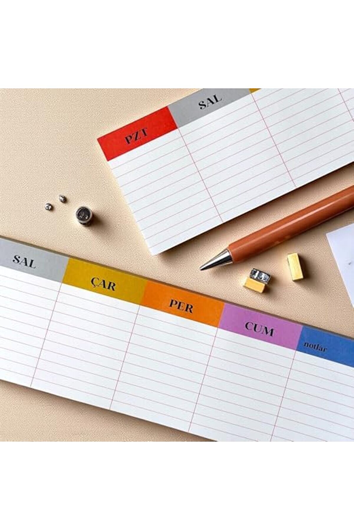 Pltnstoreshop Tanıtım Renkli̇ Haftalık Masa Planlayıcı | Klavye Altı Bloknot – 80 Yaprak, 90 Gr Ivory