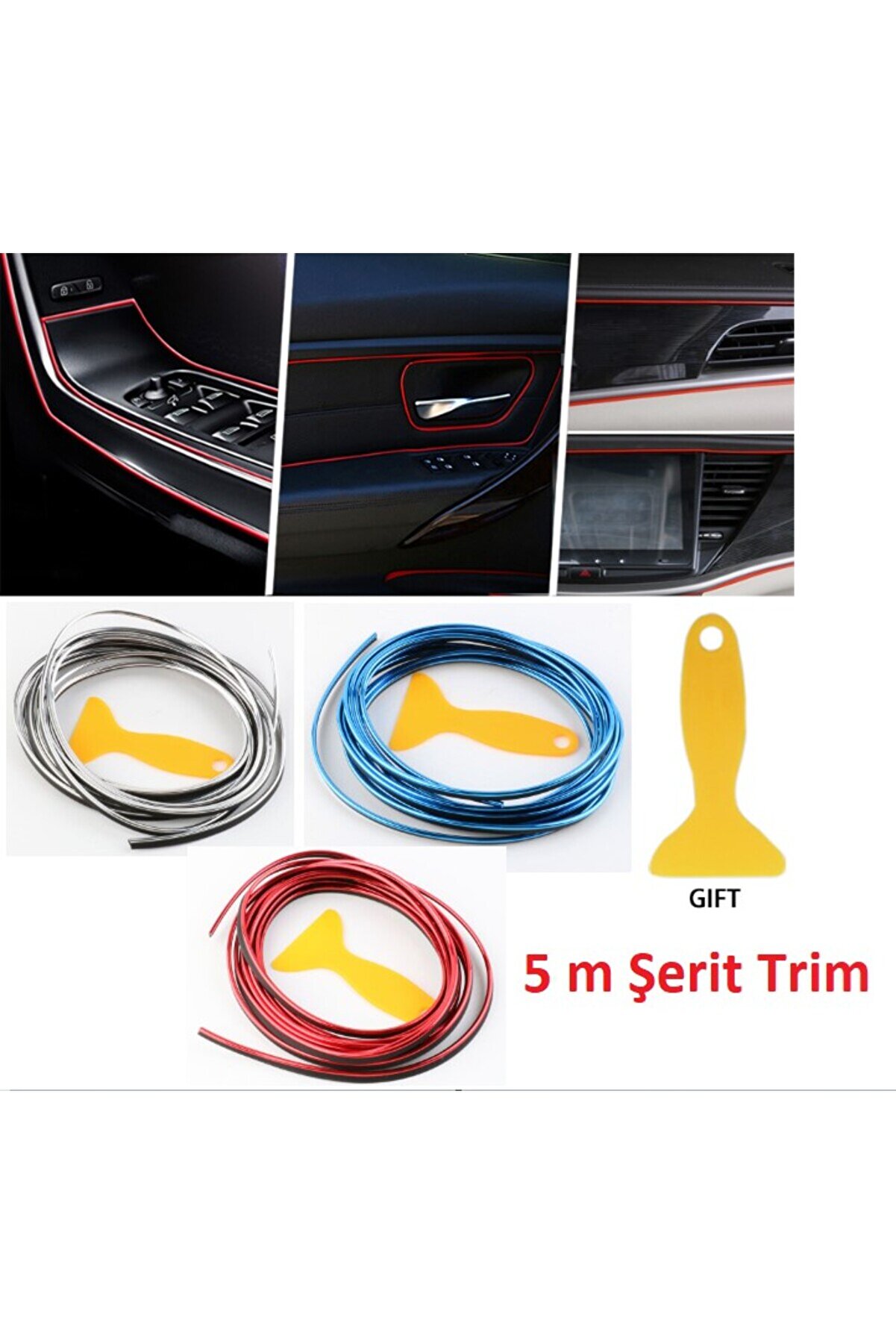 Toptan Bulurum Araba Dekorasyon Şeridi 5 Metre Trim Şeridi