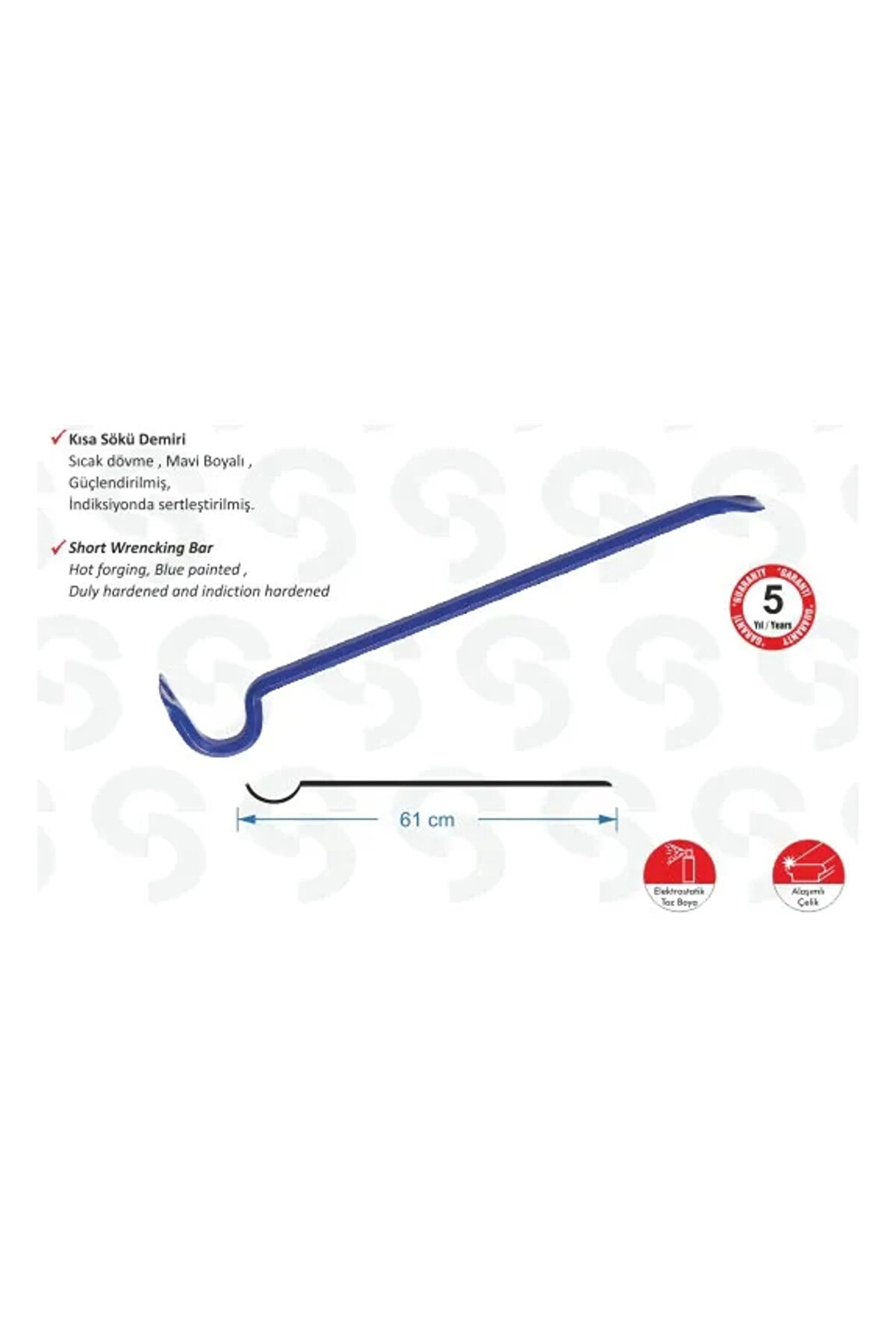 Sait Demirci Sk 6000 Kısa Sökü Demiri - 1200 Gr, 61cm