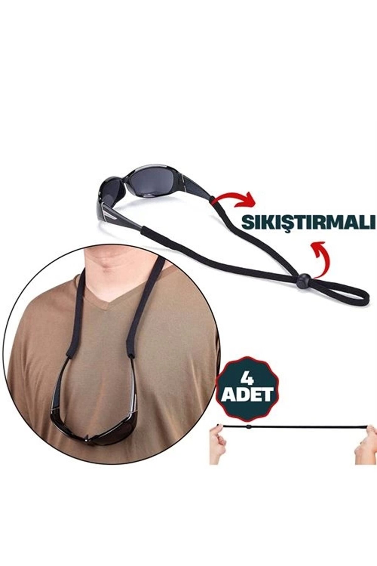 Buti̇k Turk Savi̇no 4 Adet Ayarlanabi̇li̇r Sıkıştırmalı G&ouml;zl&uuml;k İpi̇