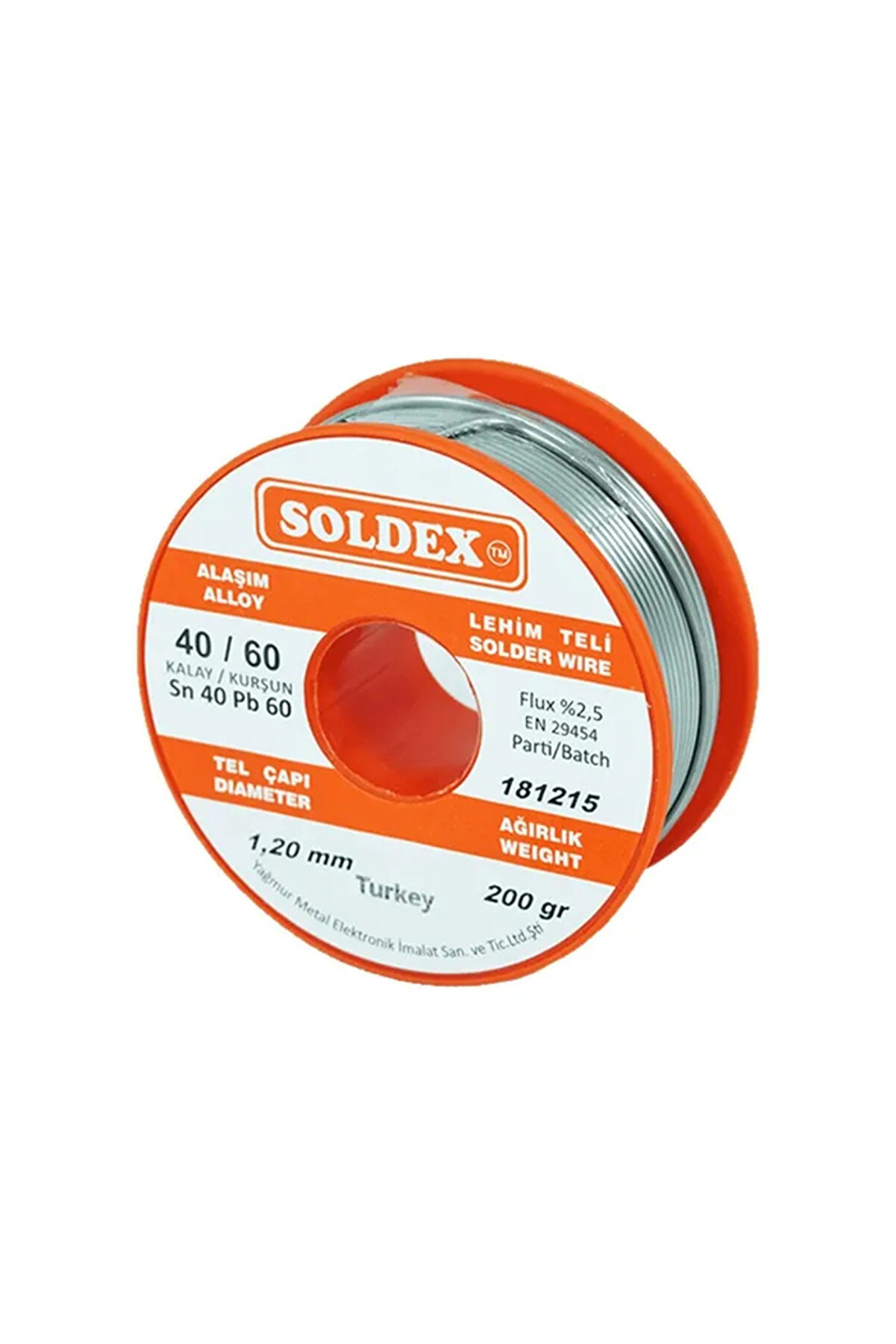 Toptan Bulurum Soldex 4060 Lehim Teli 200 Gr 1.6 mm Sn40 / Pb60