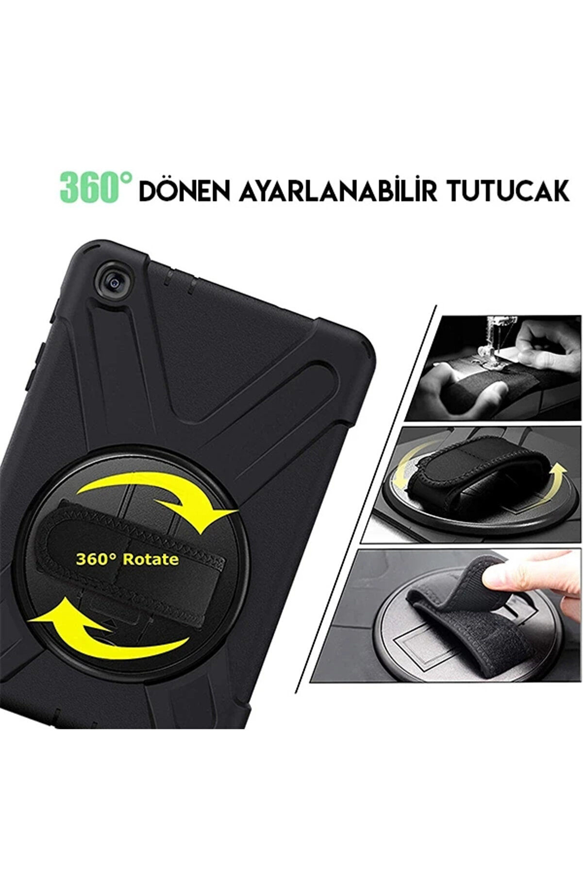 Buti̇k Ally Galaxy Tab P200-P205 3 Katmanlı Standlı Zırh Kılıf-Shockproof-(5775)