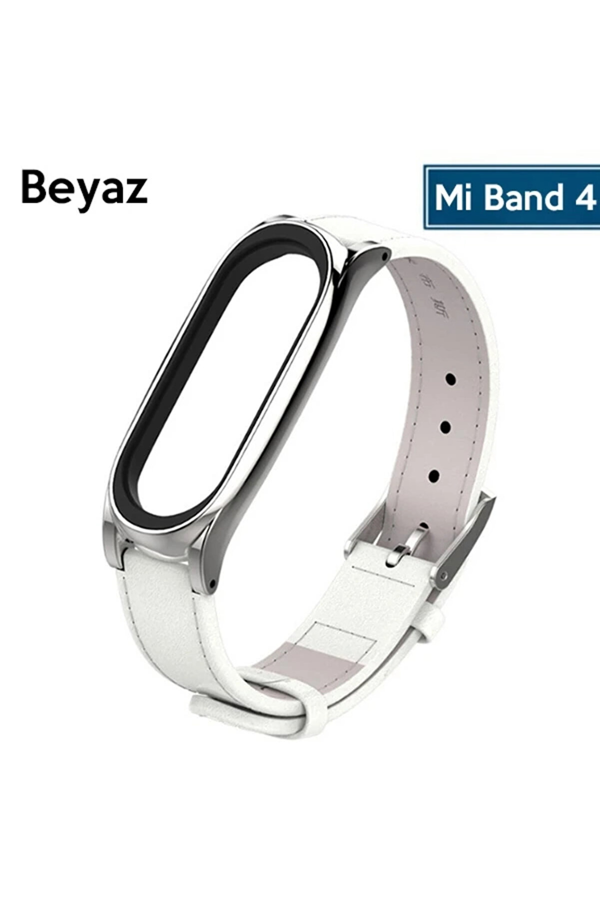 Buti̇k Mi̇jobs Xi̇aomi̇ Mi̇ Band 5-4 Pu Deri̇ Kayış Kordon-(5775)