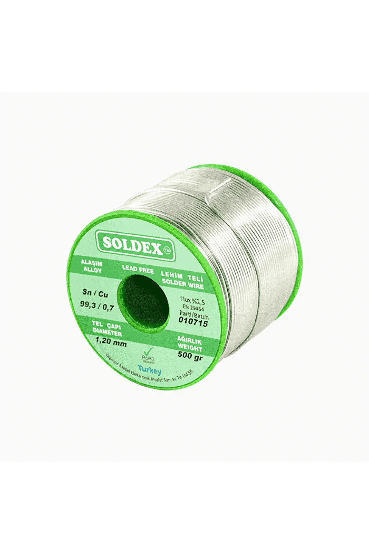 Toptan Bulurum Sn96.5 Ag3 Cu0.5, 500 Gr, 0.75 mm Gümüşlü Kurşunsuz Lehim Teli
