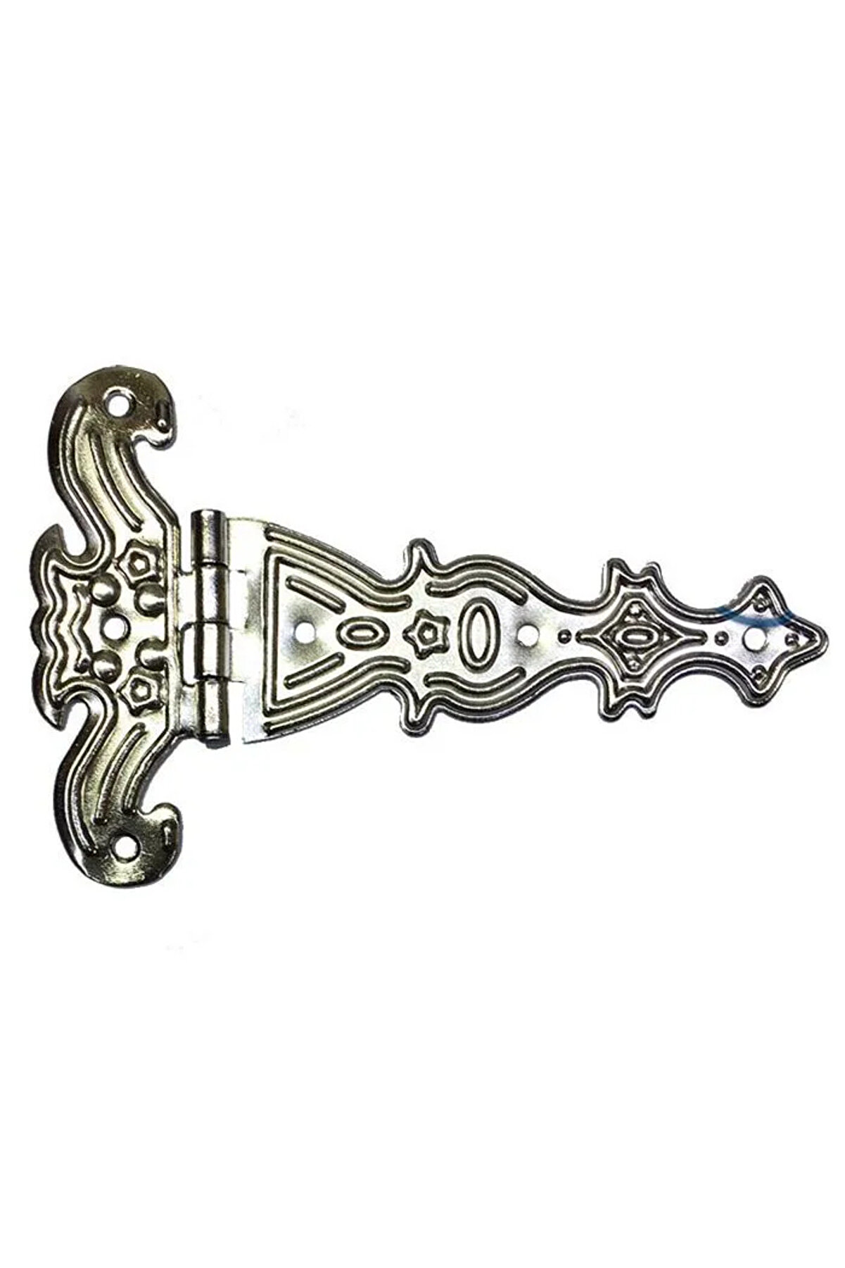 Toptan Bulurum Dekoratif, Sac Tek Kuyruklu Menteşe 69x102 mm, Büyük, Nikel, 1 Adet