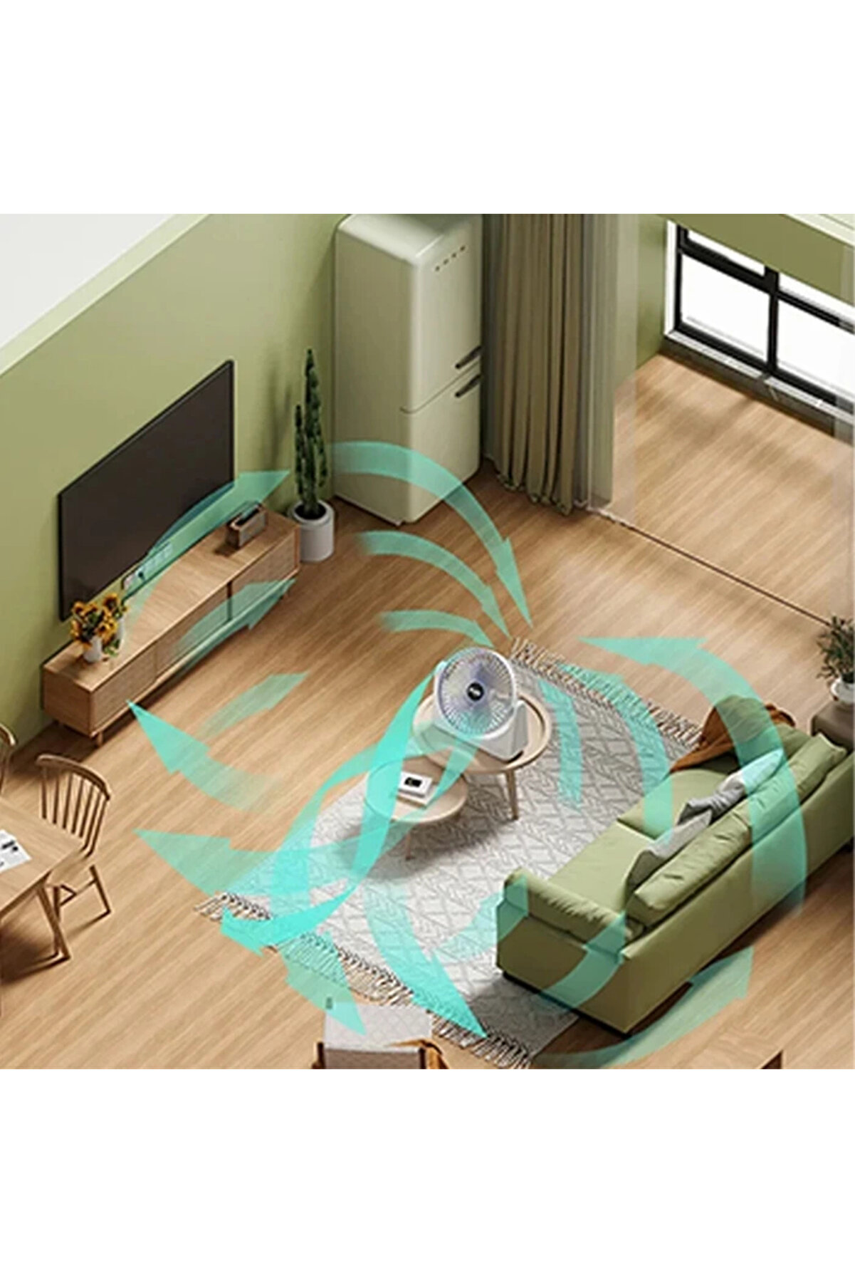 Buti̇k Ally S21 Şarjlı Fan Ergonomi̇k Ev Ofi̇s Sessi̇z Vanti̇lat&ouml;r-(5775)