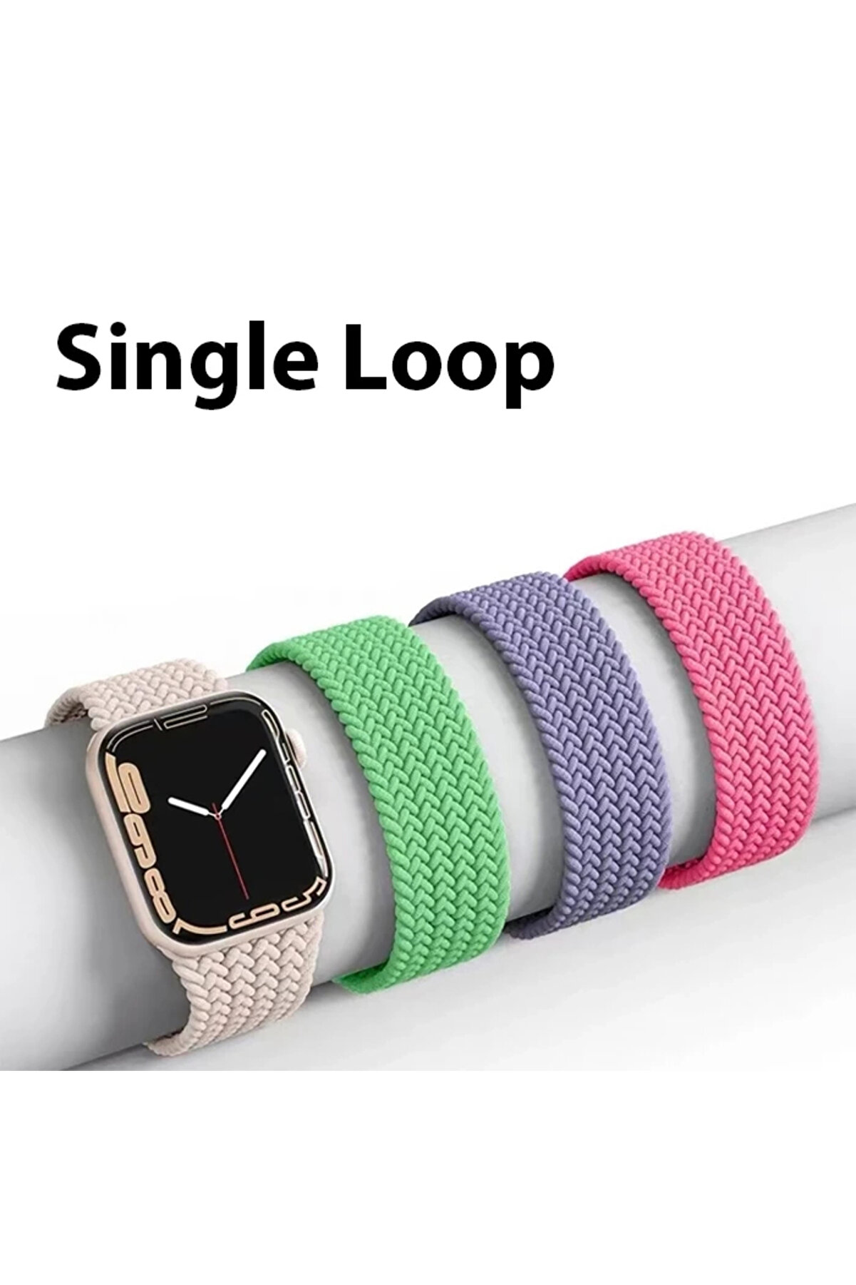 Buti̇k Ally Apple Watch 7-8 41Mm 6-5-4 40Mm Si̇ngle Loop Plasti̇k Kayış Kordon 3-2-1 38Mm-(5775)