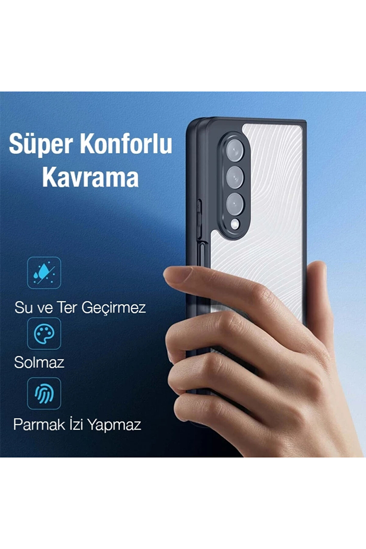 Dux Duci̇s Samsung Z Fold4 5G Ai̇mo Seri̇es Premi̇um Buzlu Sert Pc-Tpu Kılıf-(5775)
